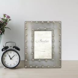 Stonebriar Collection Silver Rivet Detail Metal Picture Frame, 4x6 inch, Distressed Pewter Tabletop Photo Frame thumbnail 1