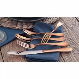 Artaste Rain 20-Piece 18/10 Stainless Steel Flatware Set, Antique Copper Finish, Service for 4 thumbnail 4