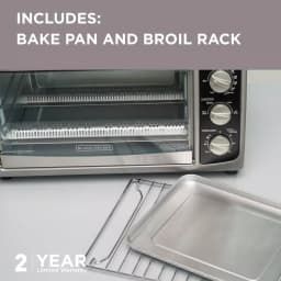 BLACK+DECKER 1500W 6-Slice Stainless Steel Convection Toaster Oven with Broiler Pan thumbnail 4