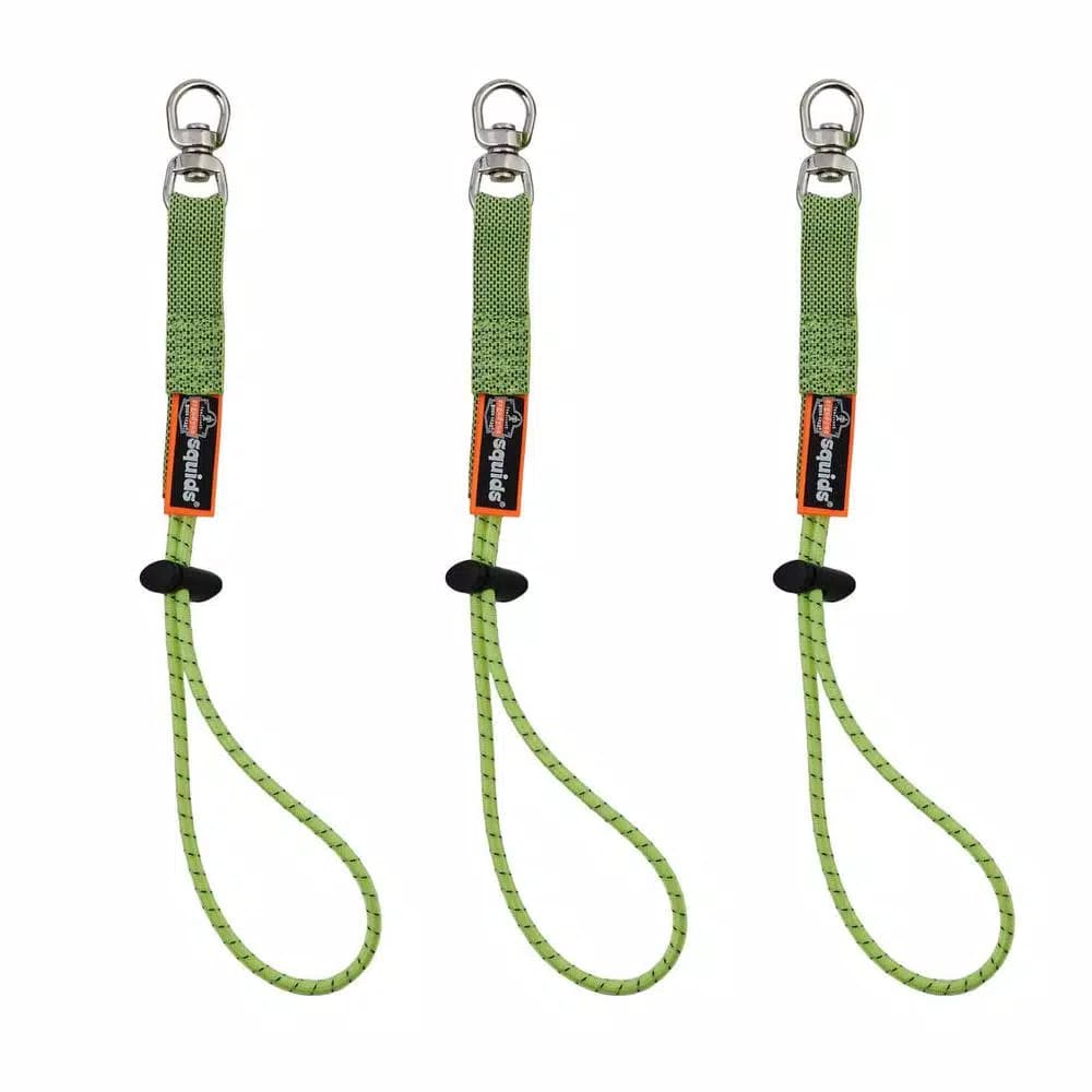 Ergodyne Squids 3182 Tool Tethering Kit with Single Carabiner Lanyard and Swiveling Elastic Tool Tails