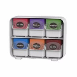 Mind Reader Clutch 6-Drawer White Tea Bag Holder and Organizer - Holds 90 Tea Bags thumbnail 2