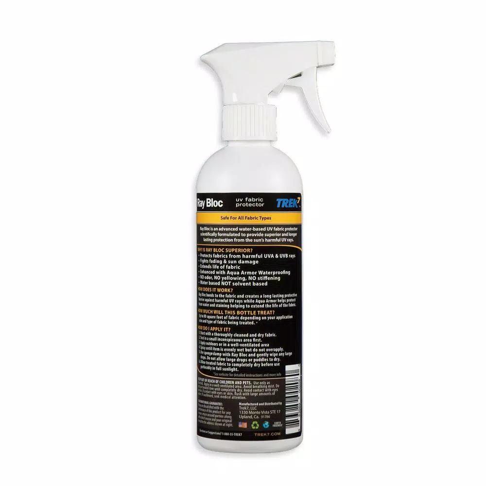 Trek7 Ray Bloc UV Fabric Protector Spray, 16 oz. Water-Based Waterproofing & Fade Resistant Sealer