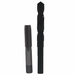 Drill America 5/8 in. -18 HSS Plug Hand Tap and 37/64 in. x 1/2 in. Shank Drill Bit Set (2-Piece) thumbnail 1