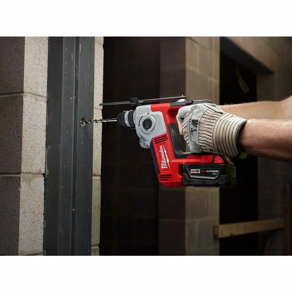 Milwaukee M18 18V Cordless 5/8 in. SDS-Plus Rotary Hammer Kit with (2) 3.0Ah Batteries, Charger, and Hard Case