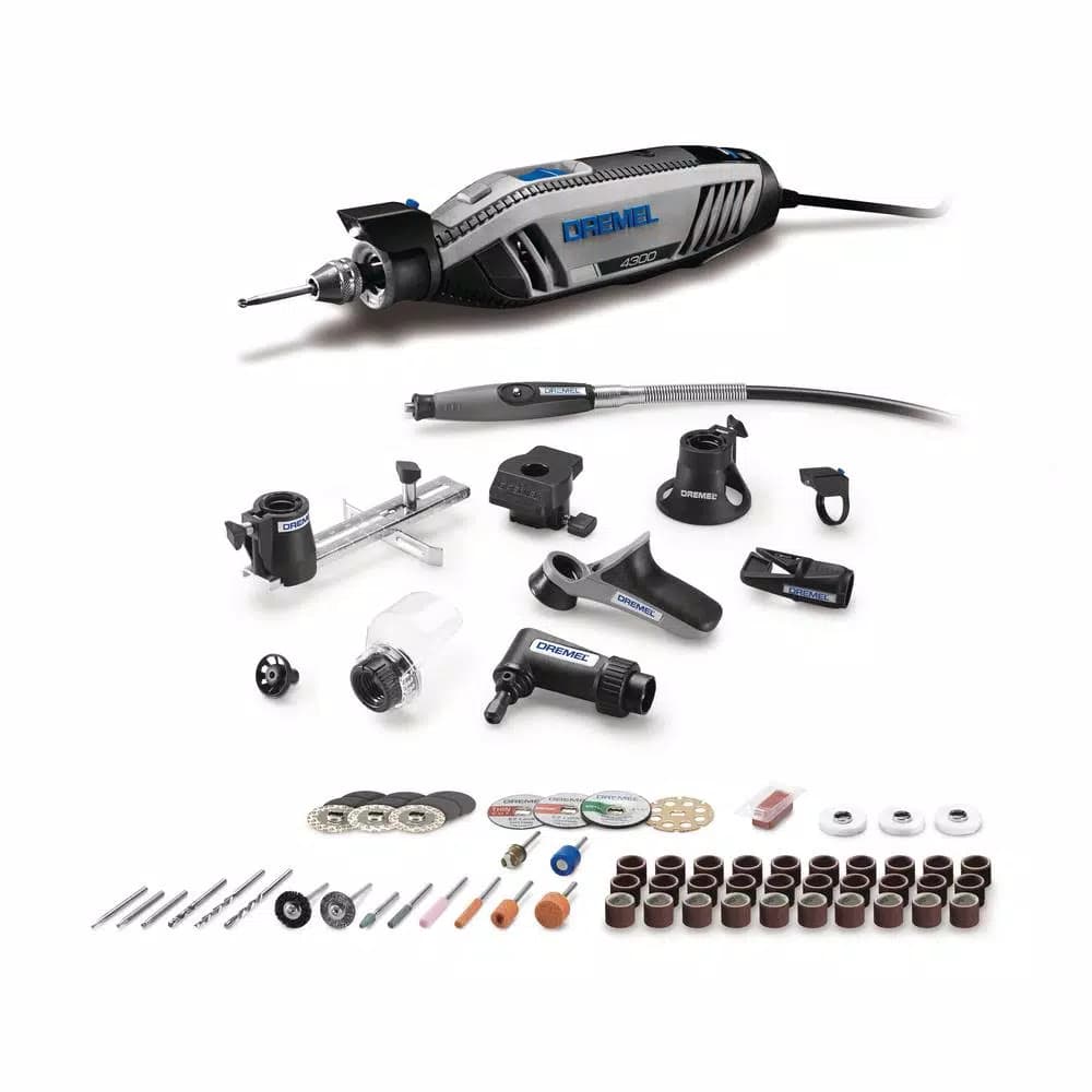 Dremel 4300 Series 1.8 Amp Variable Speed Corded Rotary Tool Kit with Pivot Light and 64 Accessories
