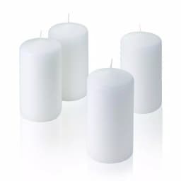 Light In The Dark 6 in. White Unscented Paraffin Pillar Candles, Set of 4 thumbnail 2