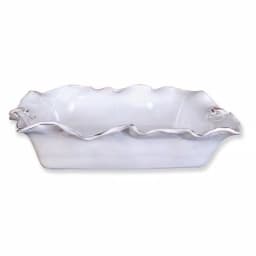 Abigails Fleur De Lis White Ceramic Casserole Dish, Made in Italy, Square thumbnail 1