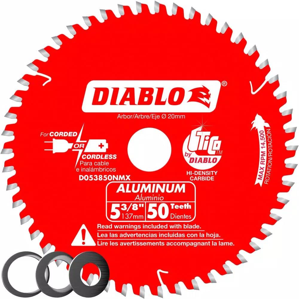 Diablo 5-3/8 in. 50-Teeth Aluminum Cutting Saw Blade with Bushings