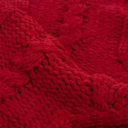 Glitzhome 52 in. Red Knitted Chenille Polyester Christmas Tree Skirt thumbnail 5