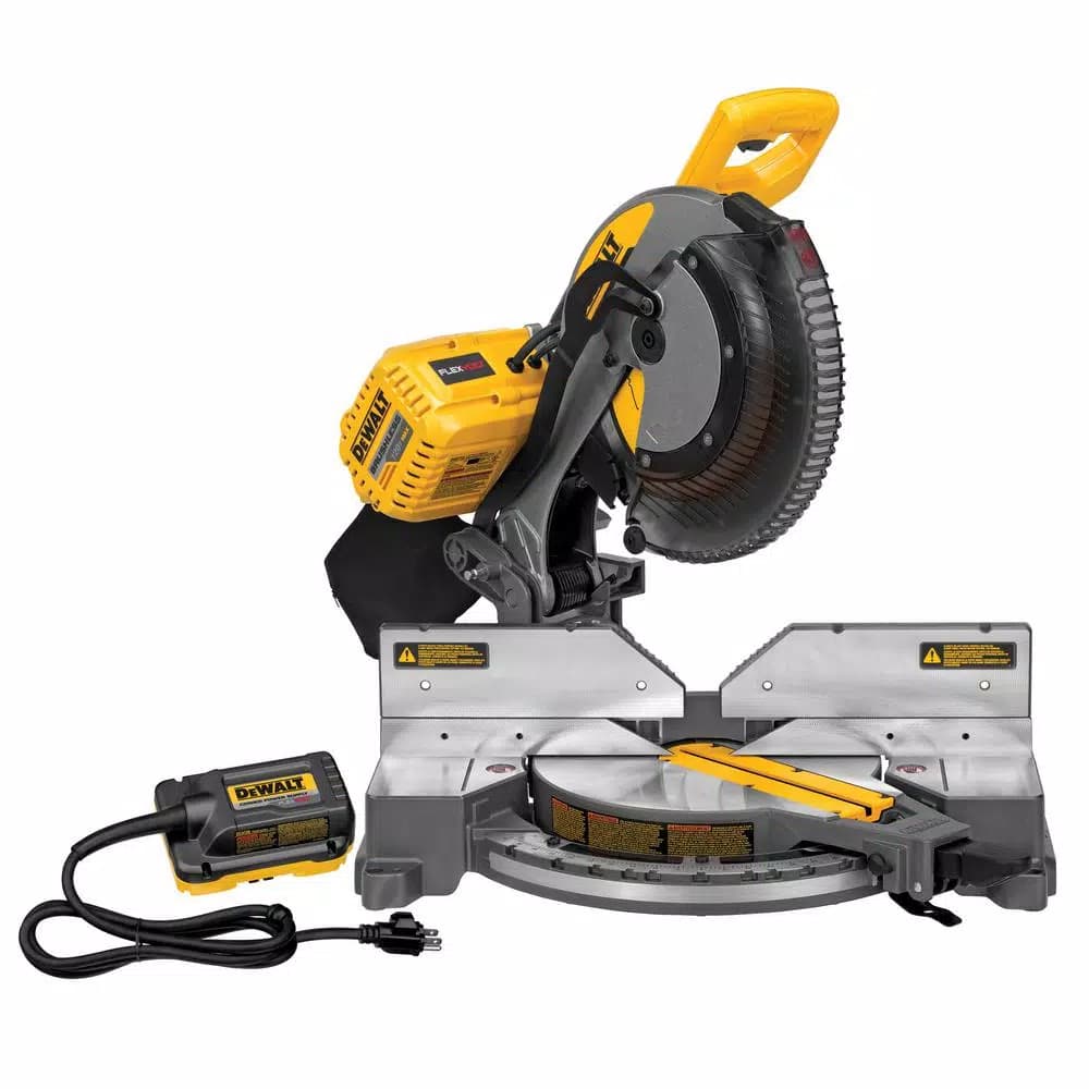 DEWALT 12 in. FLEXVOLT 120V MAX Brushless Compound Miter Saw with AC Adapter & Heavy Duty Work Stand