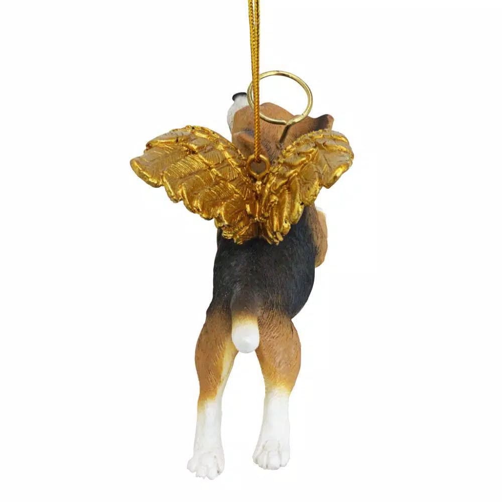 Design Toscano Beagle Dog Angel Christmas Ornament - Hand Painted Resin Memorial