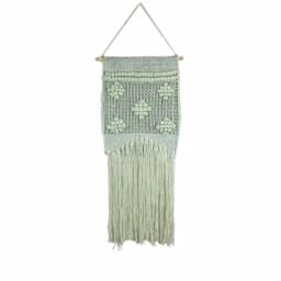 Unbranded Marmont Hill Light Green Macrame Wall Tapestry - Hand Woven Cotton Wall Hanging thumbnail 2