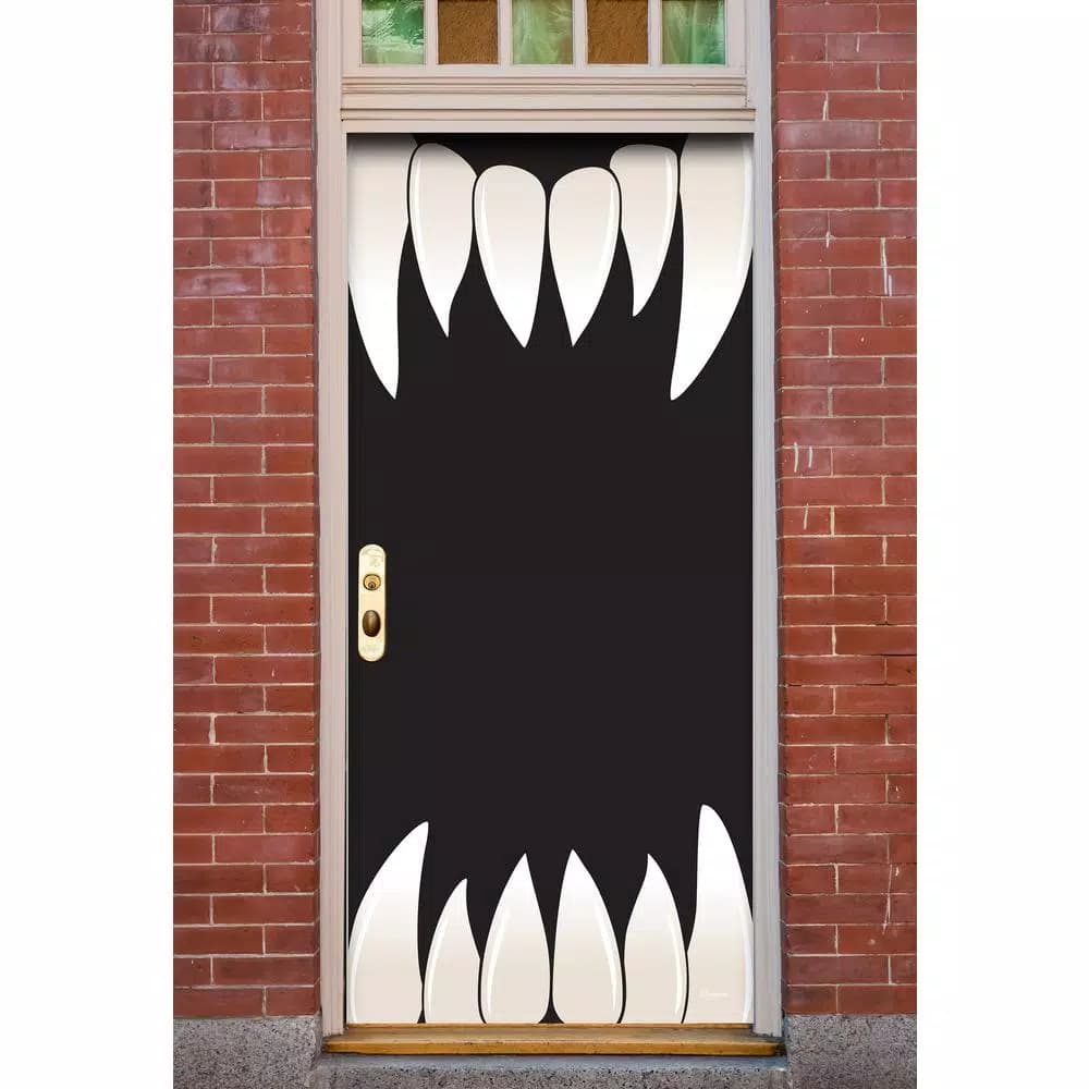 My Door Decor 36 in. x 80 in. Scary Teeth Halloween Front Door Mural Banner
