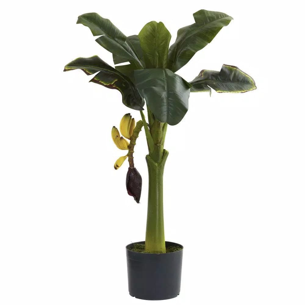 Nearly Natural 36 in. Artificial Banana Tree with Faux Fruit - Indoor Tropical Plant