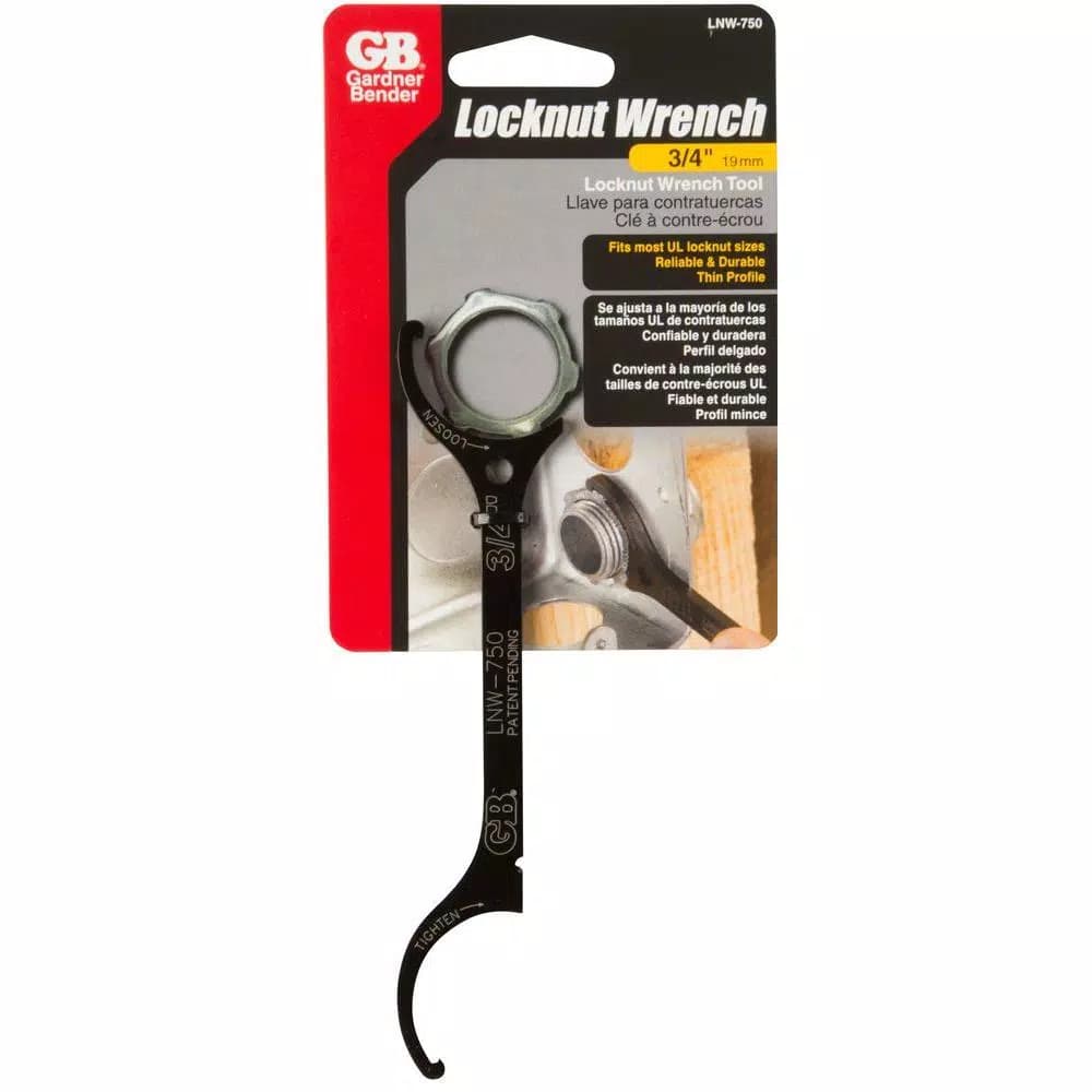 Gardner Bender 5.75 in. Steel Lock Nut Wrench, Fits 0.75 in. Locknuts, Black (Case of 10)