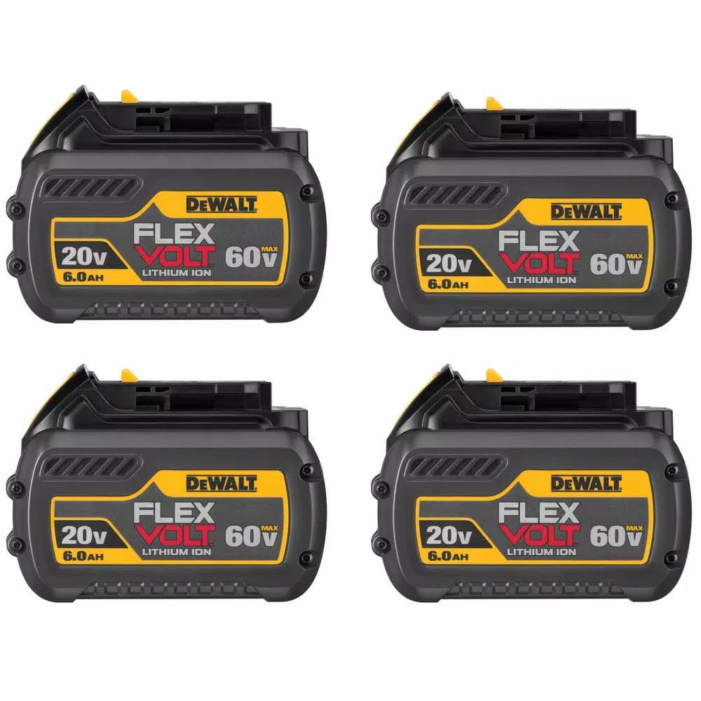 DEWALT FLEXVOLT 6.0 Ah 20V/60V MAX Lithium-Ion Battery Pack, 4-Pack
