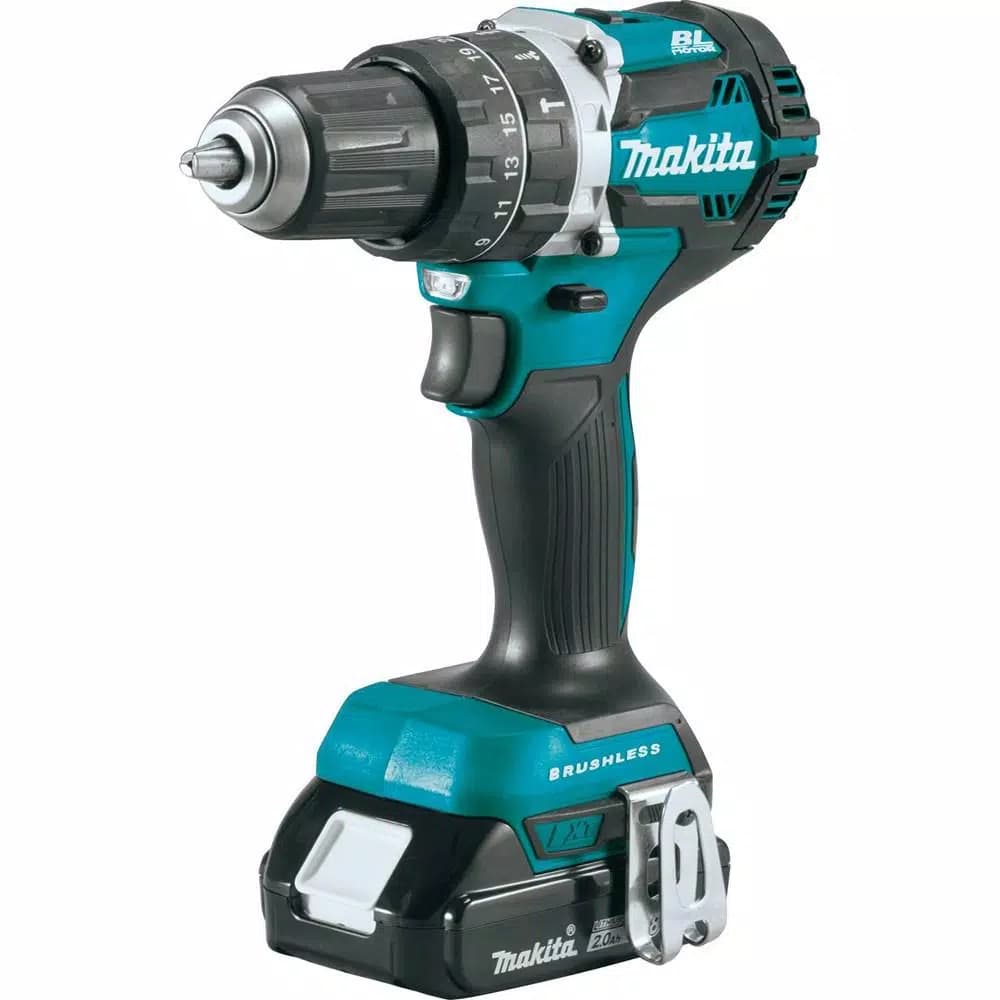 Makita 18V LXT Brushless 1/2 in. Hammer Driver-Drill Kit with (2) 2.0Ah Batteries, Charger and Bag