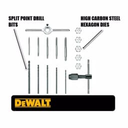DEWALT DW1451 17-Piece Fractional Tap and Die Set with Drill Bits thumbnail 2