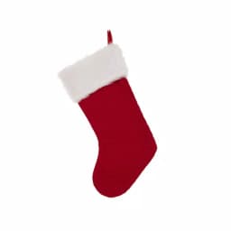 Glitzhome 20 in. Red Polyester Knitted Dog Stocking with Faux Fur Cuff (2-Pack) thumbnail 7