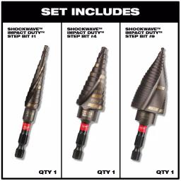 Milwaukee SHOCKWAVE Titanium Step Bit & Cobalt RED HELIX Drill Bit Set, 18-Piece thumbnail 2