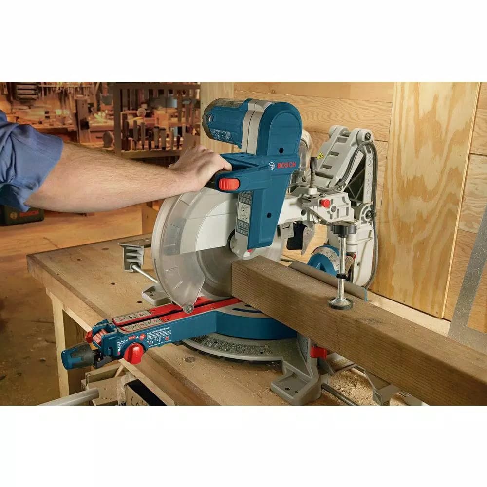 Bosch 12 in. 15 Amp Dual-Bevel Sliding Glide Miter Saw with 60 Tooth Blade