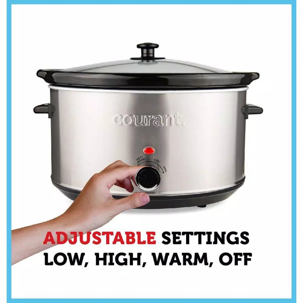 Courant 8.5 Qt. Stainless Steel Slow Cooker with Temperature Settings