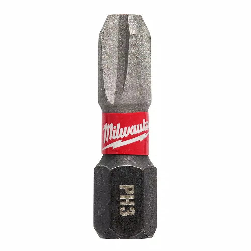 Milwaukee SHOCKWAVE 1 in. #3 Phillips Impact Duty Steel Insert Bits, 5-Pack