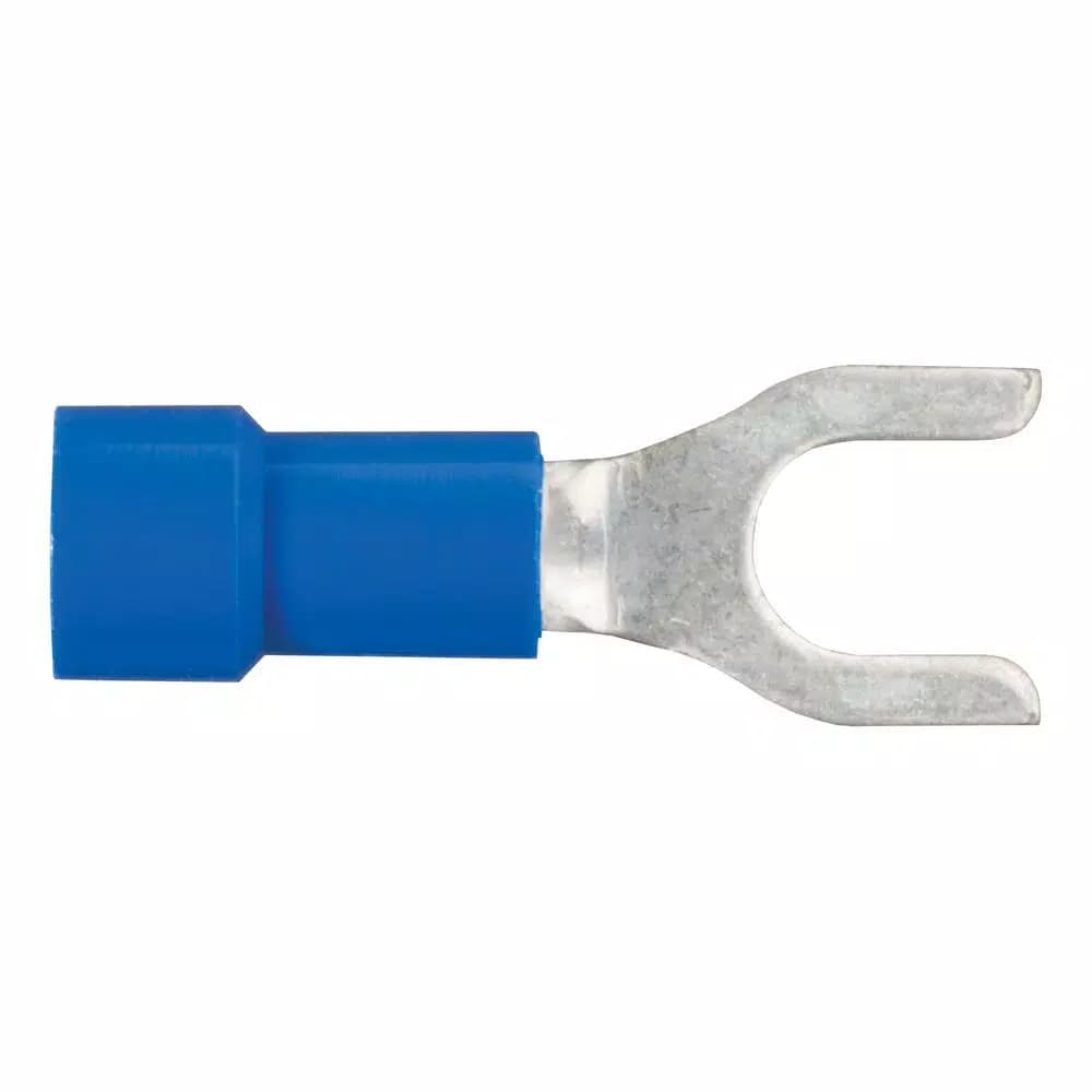 CURT Spade Wire Terminals, 16-14 Gauge, #10 Stud Size, Blue, 100-Pack