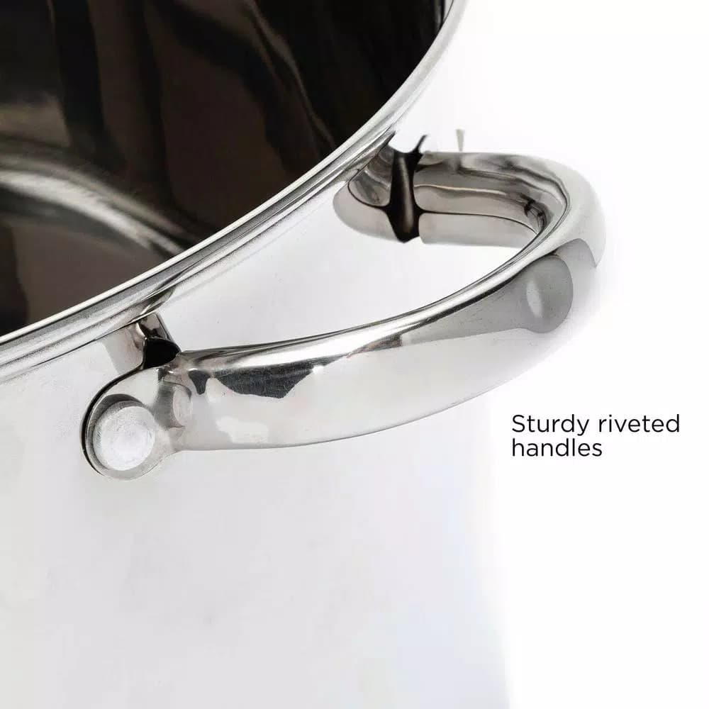 Ecolution Pure Intentions 16 Qt. Stainless Steel Stock Pot with Glass Lid