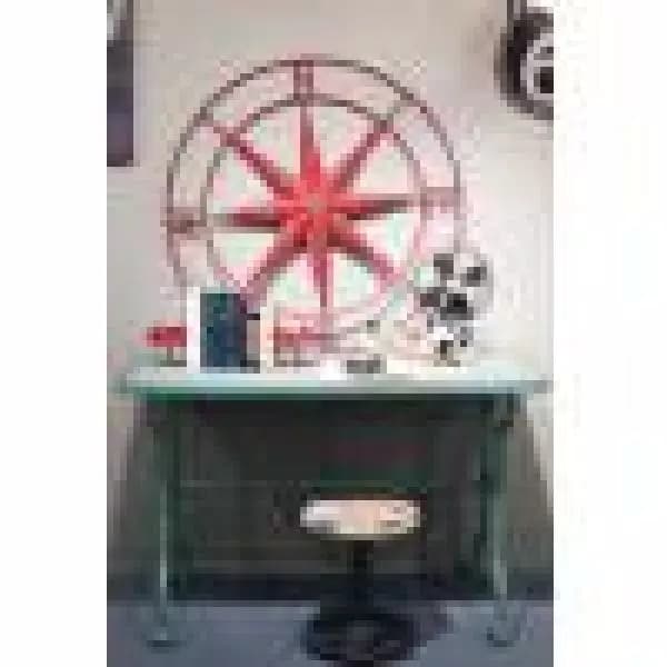 3R Studios 41 in. Compass Rose Metal Wall Plaque - Distressed Red Wall Decor
