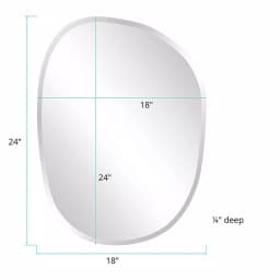 Unbranded Medium Oval Beveled Glass Frameless Accent Mirror, 18 in. x 24 in. thumbnail 6