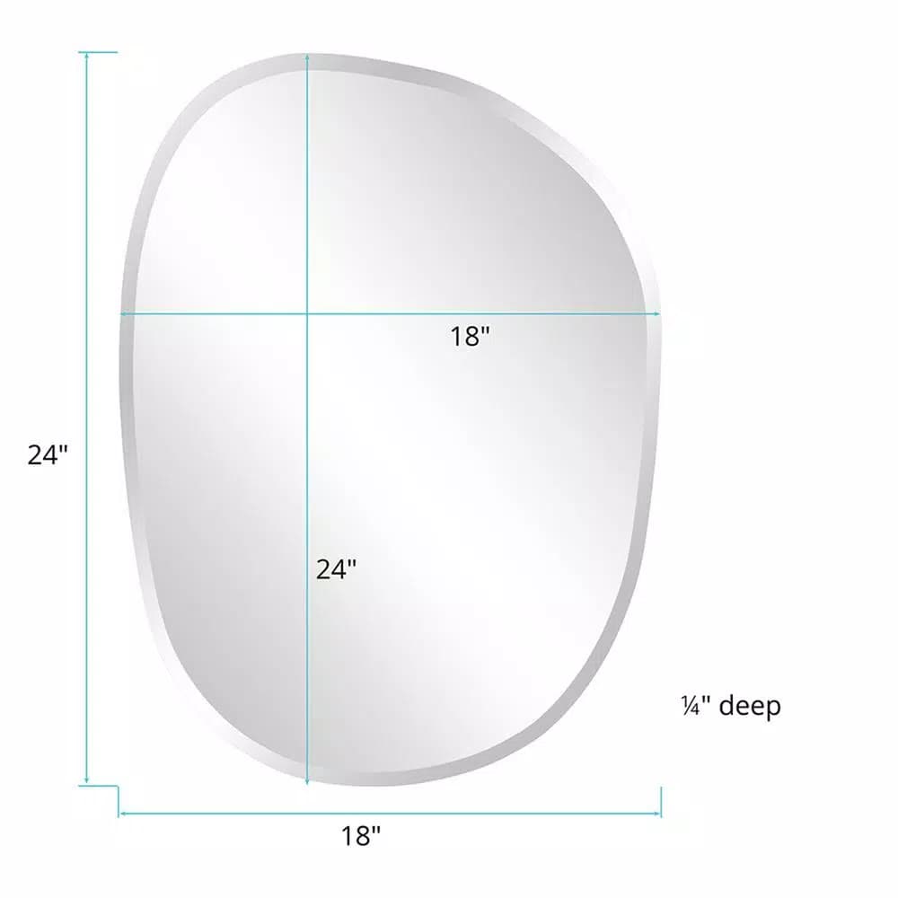 Unbranded Medium Oval Beveled Glass Frameless Accent Mirror, 18 in. x 24 in.