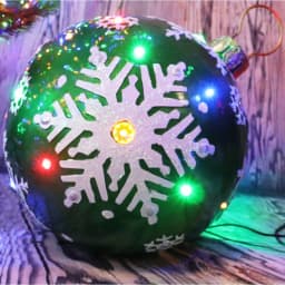 Fraser Hill Farm 1.5 ft. 24-Light LED Jeweled Ball Ornament with Snowflake Design thumbnail 9