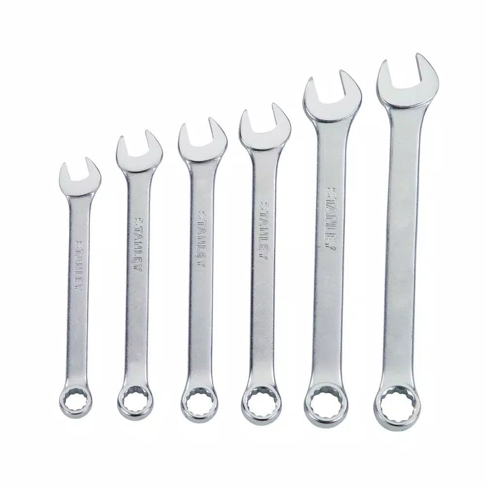 STANLEY 6-Piece SAE Combination Wrench Set, Chrome Vanadium Steel