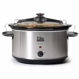 Elite Platinum 8.5 Qt. Stainless Steel Slow Cooker with Locking Lid and Silicone Gasket Seal thumbnail 1