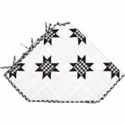 VHC Brands Emmie 55 in. Black and White Patchwork Christmas Tree Skirt - Hand-Quilted Cotton thumbnail 3