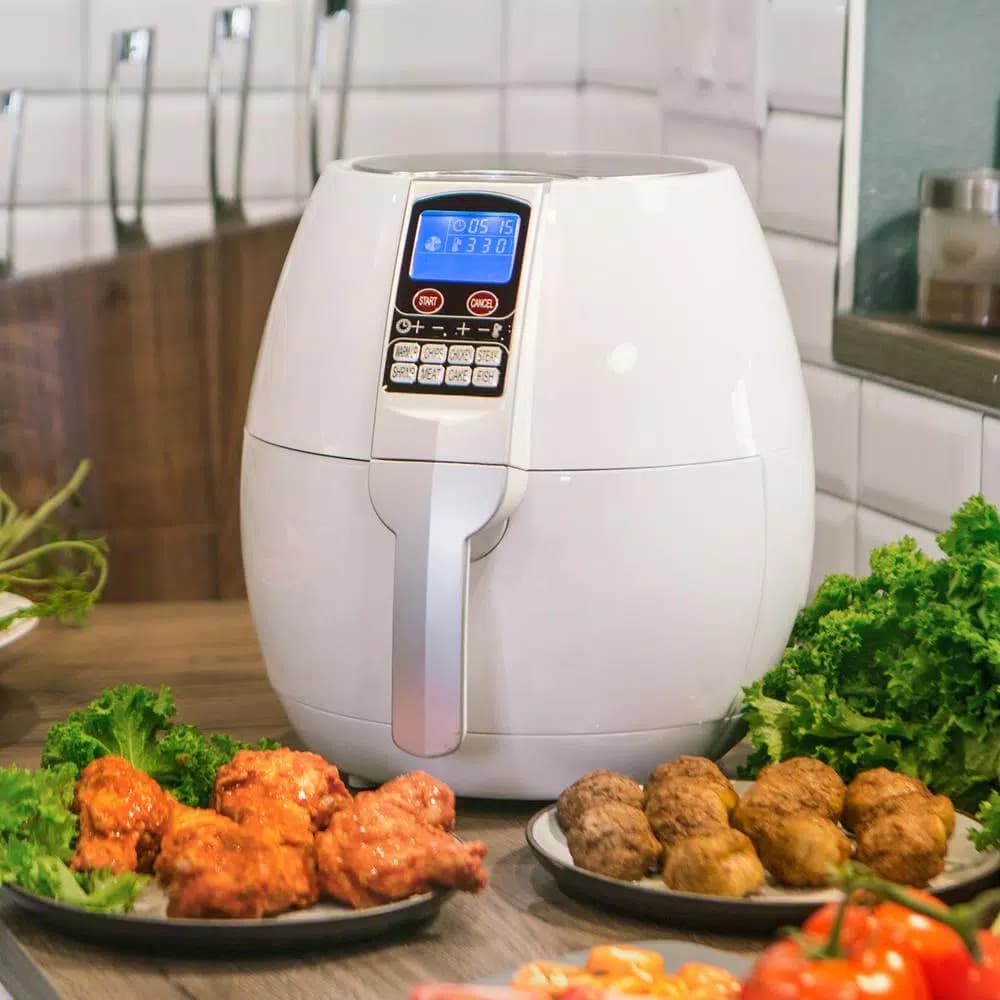 Ensue 3.7 Qt. White Digital Air Fryer with 8 Smart Programs and Rapid Air Technology