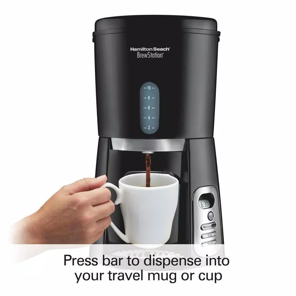 Hamilton Beach BrewStation 10-Cup Drip Coffee Maker with Internal Tank, Black