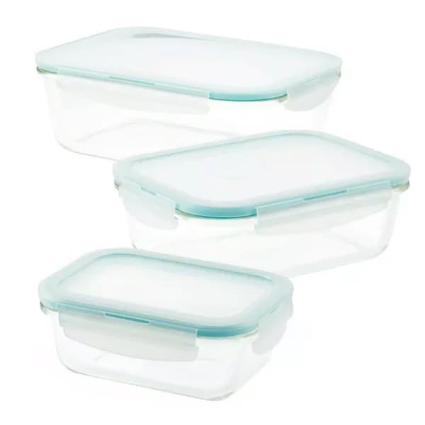 Lock & Lock Purely Better 6-Piece Borosilicate Glass Food Storage Container Set