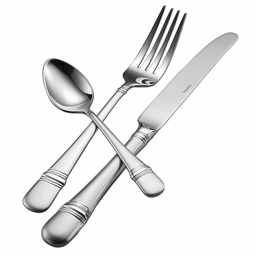 Oneida Satin Astragal 18/10 Stainless Steel Oval Soup and Dessert Spoons, Set of 12