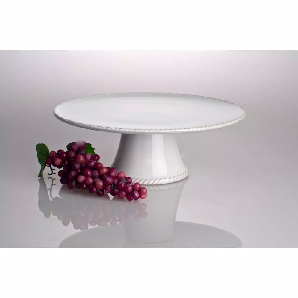 Abigails Charlot French Ceramic Cake Stand - 13 inch Round Dessert Plate
