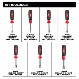 Milwaukee 7-Piece Metric Hollow Shaft Nut Driver Set thumbnail 2
