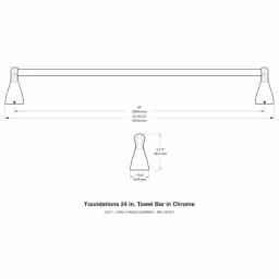 Delta Foundations 24 in. Single Towel Bar, Polished Chrome thumbnail 10