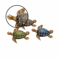 LITTON LANE 5 in. Polystone Sea Turtle Sculptures, Set of 3 - Coastal Decorative Statuary thumbnail 3
