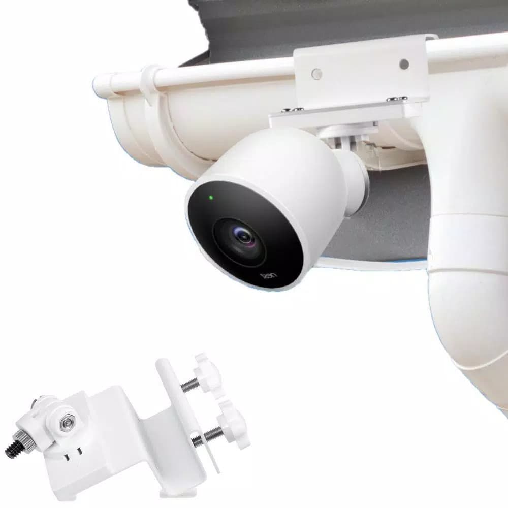 Wasserstein Weatherproof Gutter Mount for Google Nest Cam Outdoor, Includes Magnetic Adapter, White