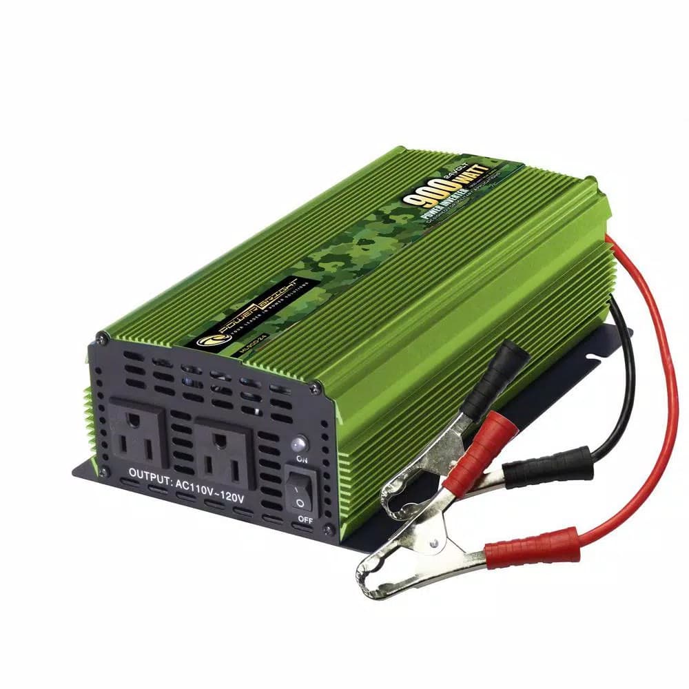 Power Bright 900W 24V DC to 120V AC Power Inverter, 1800W Peak, Dual AC Outlets with LED Display