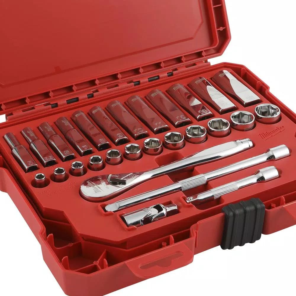 Milwaukee 28-Piece 1/4 in. Drive Metric Ratchet and Socket Set