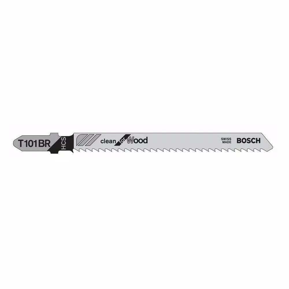 Bosch 10 TPI High Carbon Steel T-Shank Jigsaw Blades for Wood and Plastic, 5-Pack