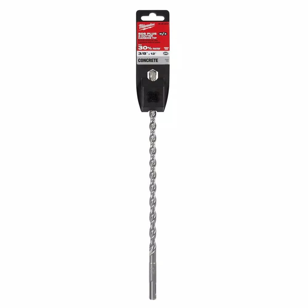 Milwaukee M/2 2-Cutter SDS-Plus Carbide Hammer Drill Bit, 3/8 in. x 12 in.