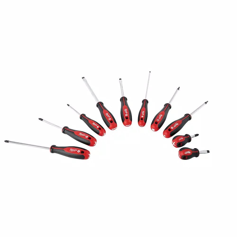 Milwaukee 10-Piece Screwdriver Set with Hardened Tips and Tri-Lobe Handles